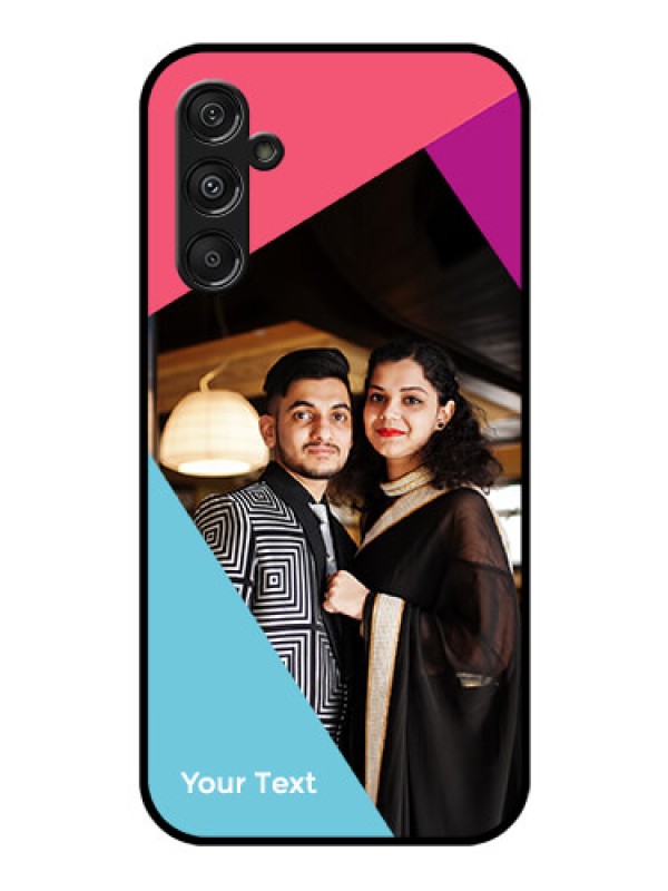 Custom Galaxy F34 5G Custom Glass Phone Case - Stacked Triple Colour Design