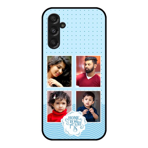 Galaxy F34 5G Custom Glass Phone Case - Cute Love Quote With 4 Pic Upload Design Galaxy F34 5G Custom Glass Phone Case - Cute Love Quote With 4 Pic Upload Design