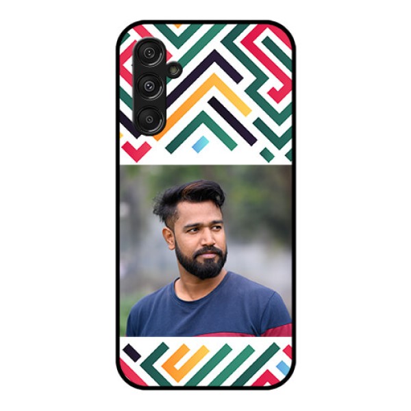 Galaxy F34 5G Custom Glass Phone Case - Colorful Maze Pattern Design Galaxy F34 5G Custom Glass Phone Case - Colorful Maze Pattern Design