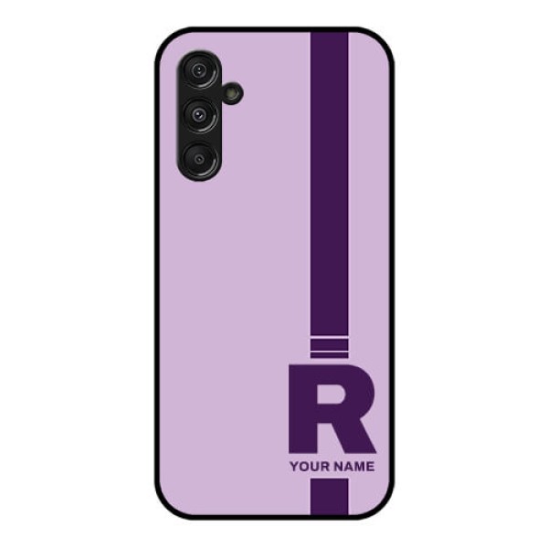 Galaxy F34 5G Custom Glass Phone Case - Simple Dual Tone Stripe With Name Design Galaxy F34 5G Custom Glass Phone Case - Simple Dual Tone Stripe With Name Design