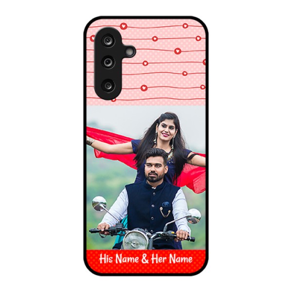 Samsung Galaxy F36 5G Custom Glass Phone Case - Red Pattern Case Design