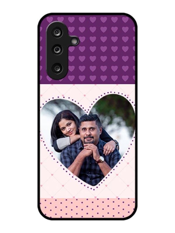 Custom Samsung Galaxy F36 5G Custom Glass Phone Case - Violet Love Dots Design