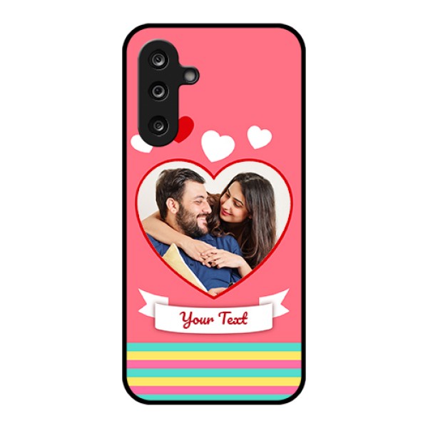 Samsung Galaxy F36 5G Custom Glass Phone Case - Love Shapes Doodle Design Samsung Galaxy F36 5G Custom Glass Phone Case - Love Shapes Doodle Design