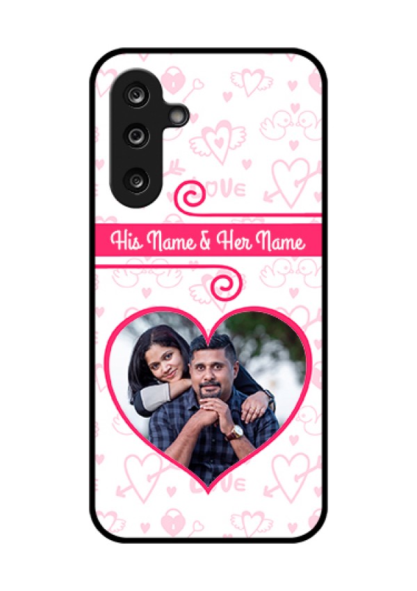 Samsung Galaxy F36 5G Custom Glass Phone Case - Heart Shape Love Design