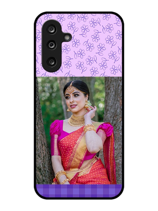 Custom Samsung Galaxy F36 5G Custom Glass Phone Case - Purple Floral Design