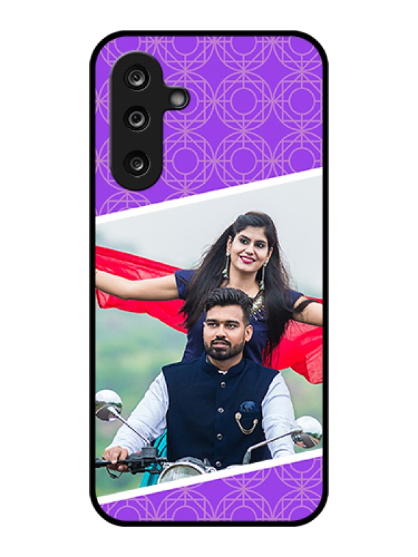 Custom Samsung Galaxy F36 5G Custom Glass Phone Case - Violet Color Pattern Design