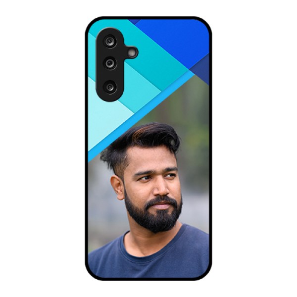 Samsung Galaxy F36 5G Custom Glass Phone Case - Blue Pattern Design
