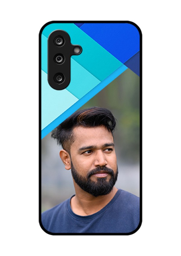 Samsung Galaxy F36 5G Custom Glass Phone Case - Blue Pattern Design
