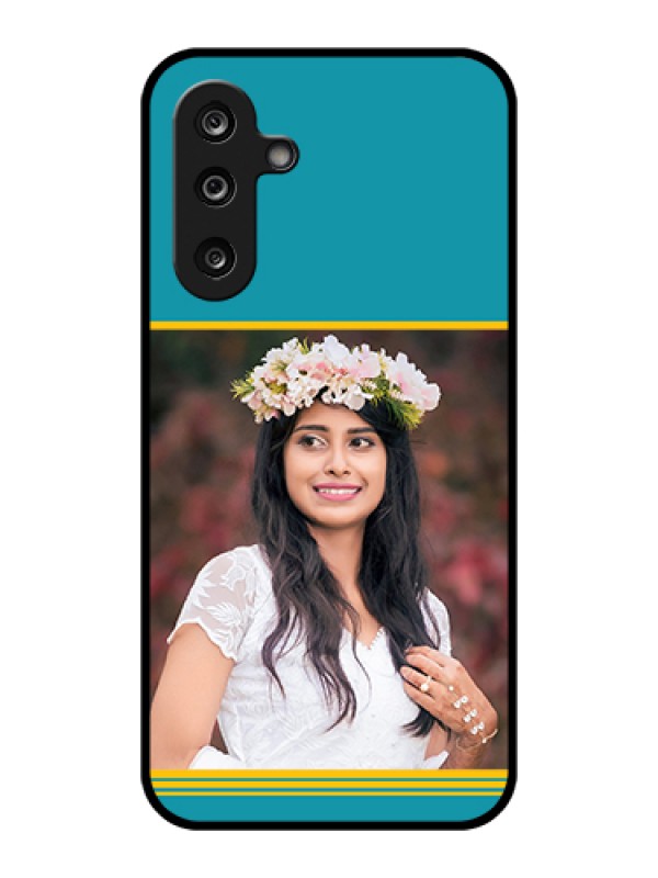 Custom Samsung Galaxy F36 5G Custom Glass Phone Case - Yellow & Blue Design