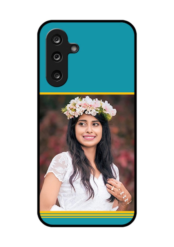 Samsung Galaxy F36 5G Custom Glass Phone Case - Yellow & Blue Design