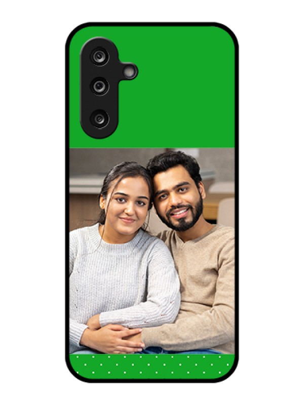 Custom Samsung Galaxy F36 5G Custom Glass Phone Case - Green Pattern Design