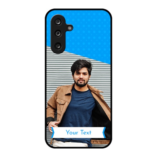 Samsung Galaxy F36 5G Custom Glass Phone Case - Simple Blue Color Design Samsung Galaxy F36 5G Custom Glass Phone Case - Simple Blue Color Design