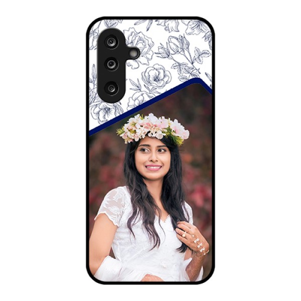 Samsung Galaxy F36 5G Custom Glass Phone Case - Classy Floral Design Samsung Galaxy F36 5G Custom Glass Phone Case - Classy Floral Design