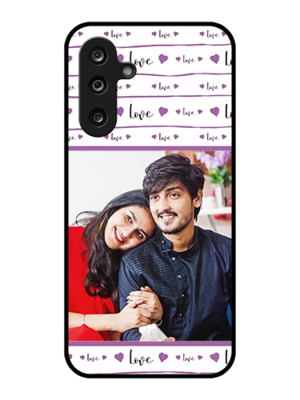 Custom Samsung Galaxy F36 5G Custom Glass Phone Case - Couples Heart Design
