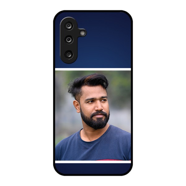Samsung Galaxy F36 5G Custom Glass Phone Case - Simple Royal Blue Design Samsung Galaxy F36 5G Custom Glass Phone Case - Simple Royal Blue Design
