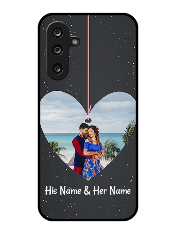 Custom Samsung Galaxy F36 5G Custom Glass Phone Case - Hanging Heart Design