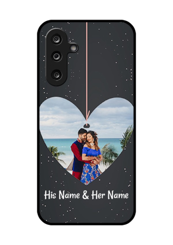 Samsung Galaxy F36 5G Custom Glass Phone Case - Hanging Heart Design