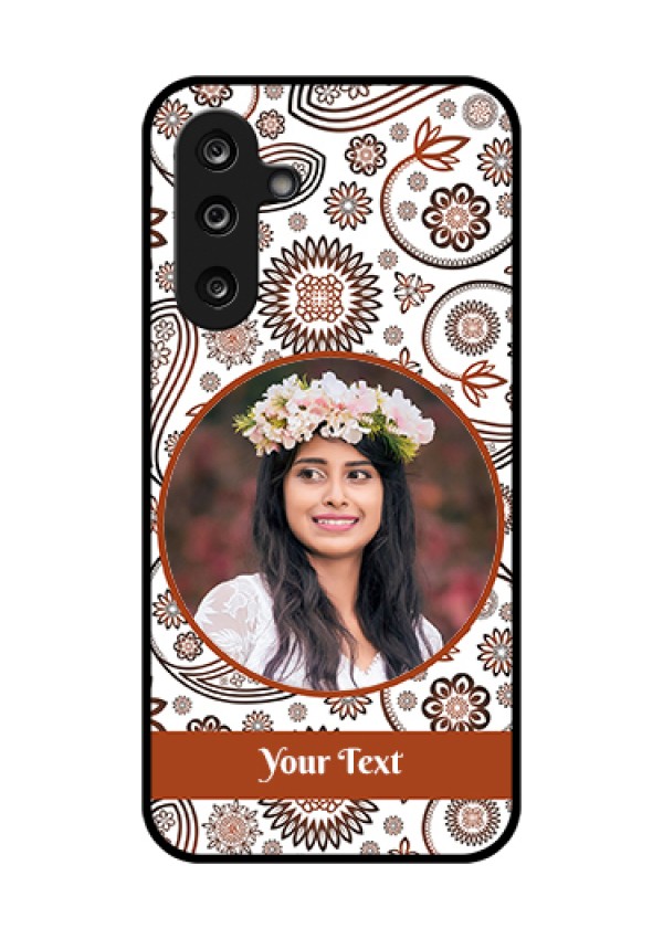 Samsung Galaxy F36 5G Custom Glass Phone Case - Abstract Flower Design