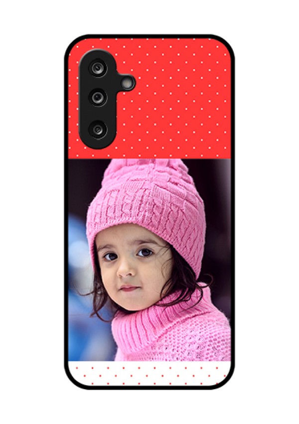 Samsung Galaxy F36 5G Custom Glass Phone Case - Red Pattern Design