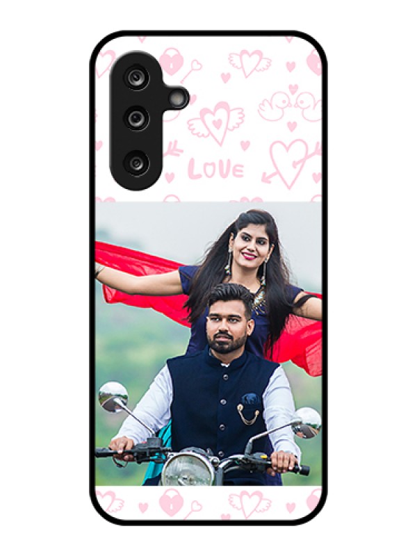 Custom Samsung Galaxy F36 5G Custom Glass Phone Case - Pink Flying Heart Design