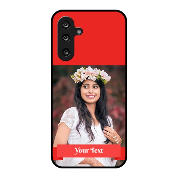 Samsung Galaxy F36 5G Custom Glass Phone Case - Simple Red Color Design Samsung Galaxy F36 5G Custom Glass Phone Case - Simple Red Color Design