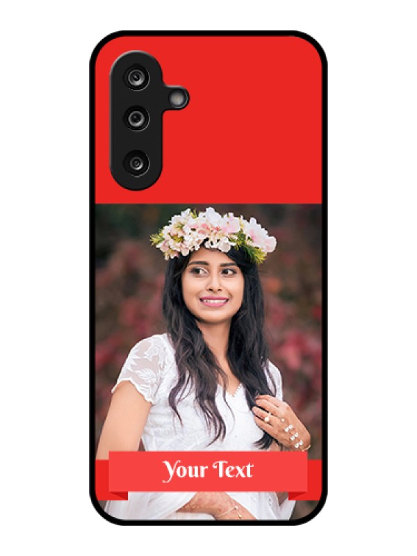 Custom Samsung Galaxy F36 5G Custom Glass Phone Case - Simple Red Color Design