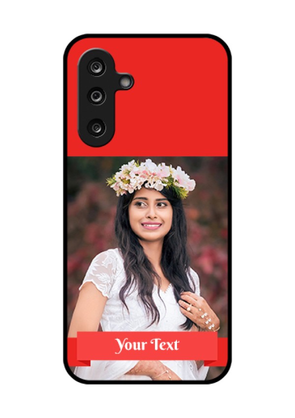 Samsung Galaxy F36 5G Custom Glass Phone Case - Simple Red Color Design