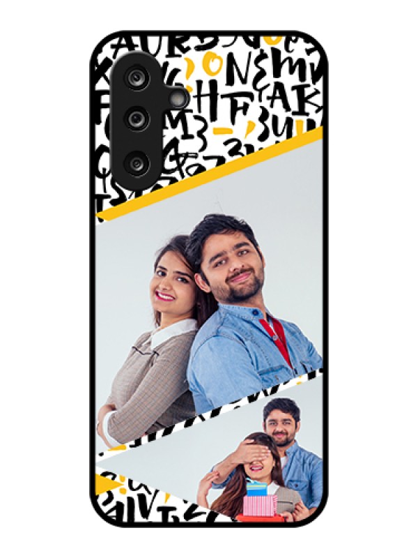 Custom Samsung Galaxy F36 5G Custom Glass Phone Case - Letters Pattern Design