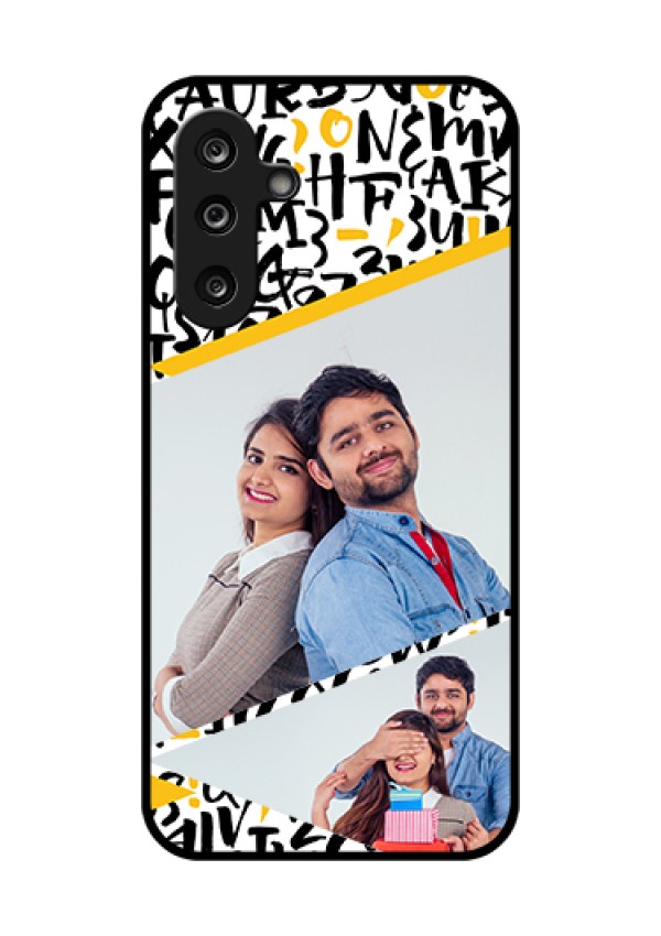 Samsung Galaxy F36 5G Custom Glass Phone Case - Letters Pattern Design