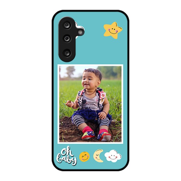 Samsung Galaxy F36 5G Custom Glass Phone Case - Smiley Kids Stars Design Samsung Galaxy F36 5G Custom Glass Phone Case - Smiley Kids Stars Design