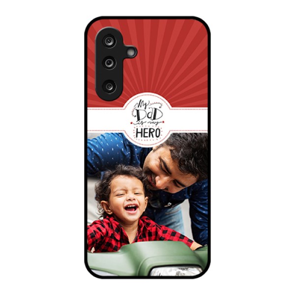 Samsung Galaxy F36 5G Custom Glass Phone Case - My Dad Hero Design