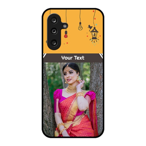 Samsung Galaxy F36 5G Custom Glass Phone Case - With Family Picture And Icons Samsung Galaxy F36 5G Custom Glass Phone Case - With Family Picture And Icons