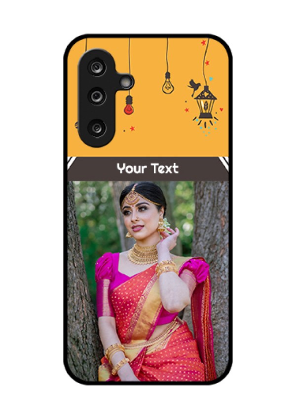 Samsung Galaxy F36 5G Custom Glass Phone Case - With Family Picture And Icons