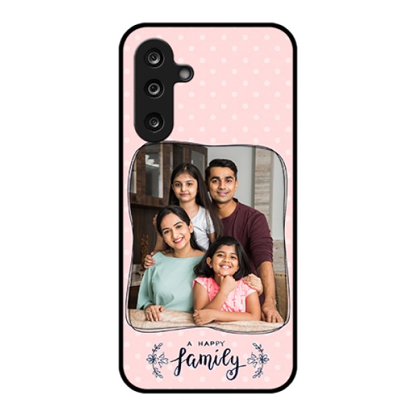 Samsung Galaxy F36 5G Custom Glass Phone Case - Family With Dots Design Samsung Galaxy F36 5G Custom Glass Phone Case - Family With Dots Design