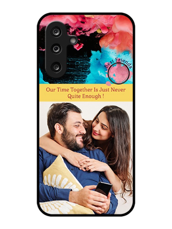 Custom Samsung Galaxy F36 5G Custom Glass Phone Case - Quote With Acrylic Painting Design