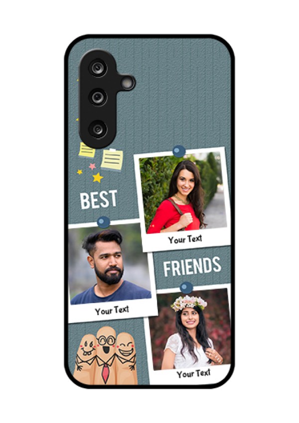 Samsung Galaxy F36 5G Custom Glass Phone Case - Sticky Frames And Friendship Design