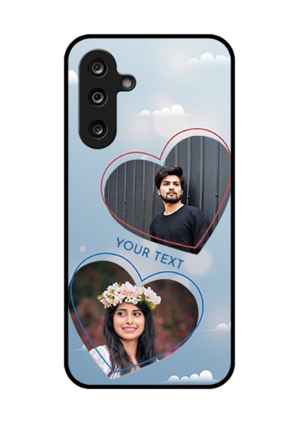 Samsung Galaxy F36 5G Custom Glass Phone Case - Blue Color Couple Design