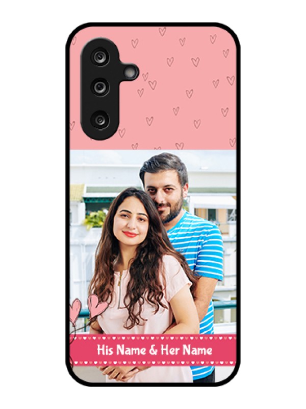 Custom Samsung Galaxy F36 5G Custom Glass Phone Case - Love Design Peach Color