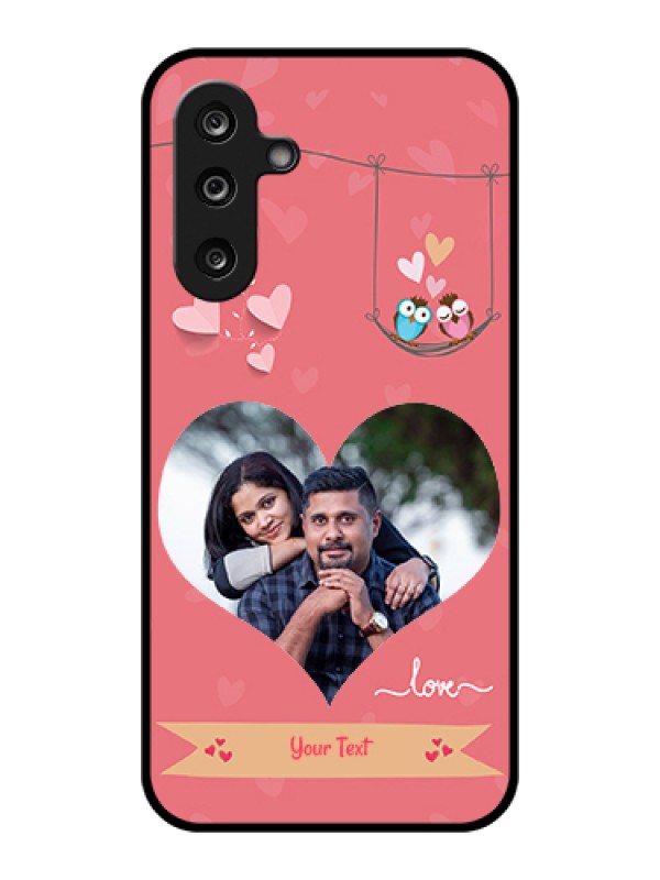 Custom Samsung Galaxy F36 5G Custom Glass Phone Case - Peach Color Love Design