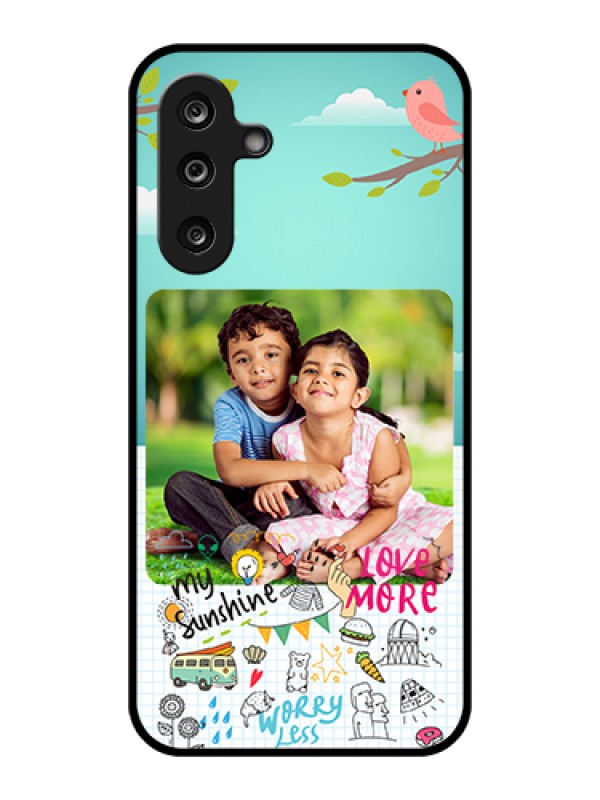 Custom Samsung Galaxy F36 5G Custom Glass Phone Case - Doodle Love Design
