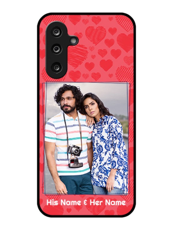 Custom Samsung Galaxy F36 5G Custom Glass Phone Case - With Red Heart Symbols Design