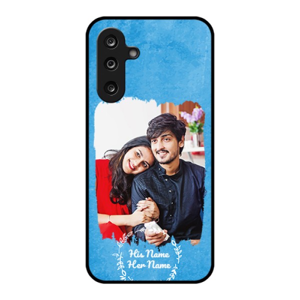 Samsung Galaxy F36 5G Custom Glass Phone Case - Blue Color Vintage Design Samsung Galaxy F36 5G Custom Glass Phone Case - Blue Color Vintage Design