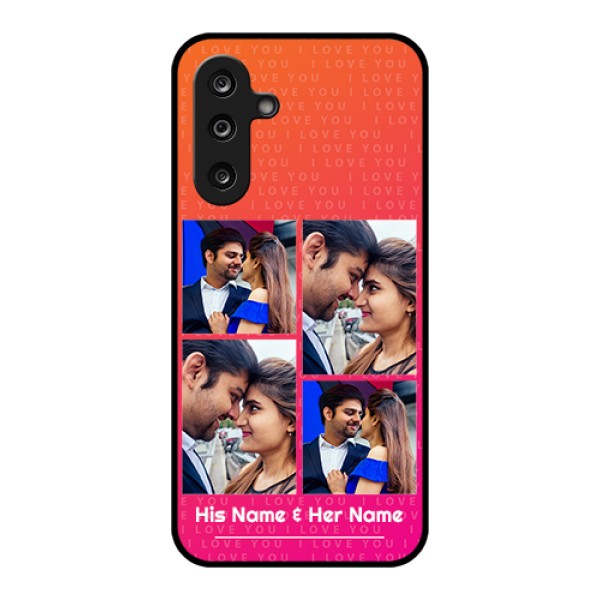 Samsung Galaxy F36 5G Custom Glass Phone Case - I Love You Pink Design