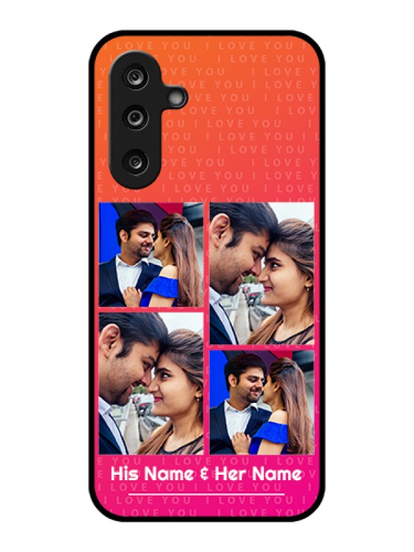 Custom Samsung Galaxy F36 5G Custom Glass Phone Case - I Love You Pink Design