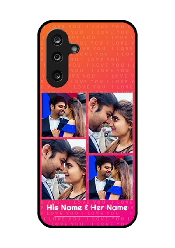 Samsung Galaxy F36 5G Custom Glass Phone Case - I Love You Pink Design