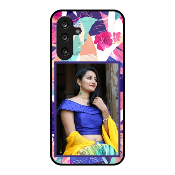 Samsung Galaxy F36 5G Custom Glass Phone Case - Abstract Floral Design Samsung Galaxy F36 5G Custom Glass Phone Case - Abstract Floral Design