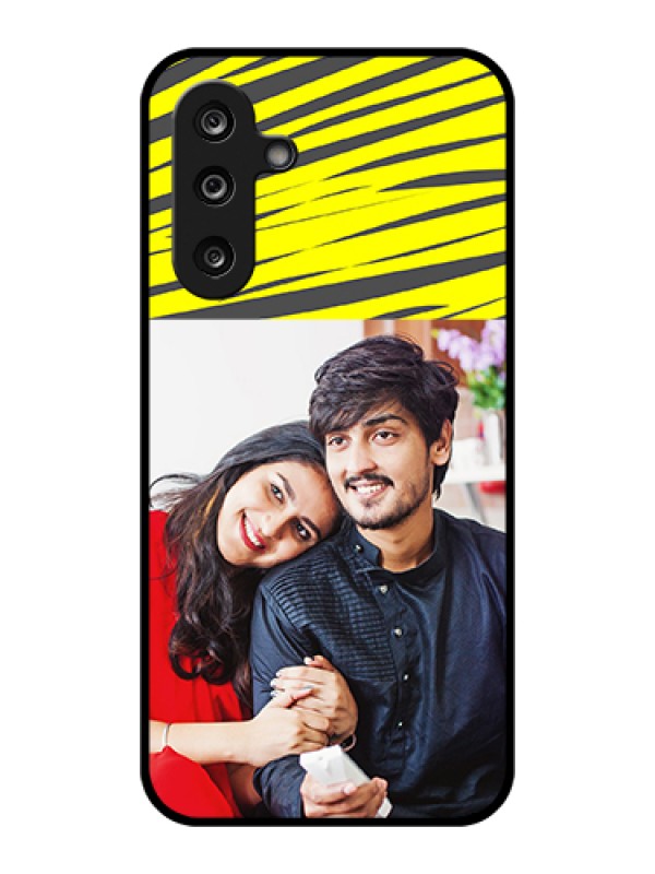 Custom Samsung Galaxy F36 5G Custom Glass Phone Case - Yellow Abstract Design