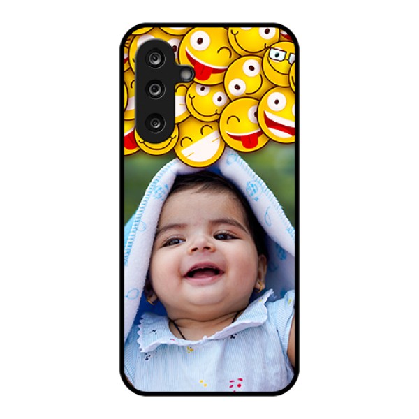 Samsung Galaxy F36 5G Custom Glass Phone Case - With Smiley Emoji Design Samsung Galaxy F36 5G Custom Glass Phone Case - With Smiley Emoji Design
