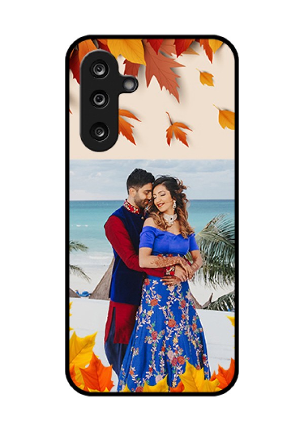 Samsung Galaxy F36 5G Custom Glass Phone Case - Autumn Maple Leaves Design