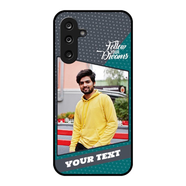 Samsung Galaxy F36 5G Custom Glass Phone Case - Background Pattern Design With Quote Samsung Galaxy F36 5G Custom Glass Phone Case - Background Pattern Design With Quote